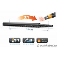 Smršťovací trubice 6 černá 3:1, kus / 30 cm