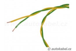 Kroucený autovodič FLRYSL 2x0,50 mm² zelený/žlutý
