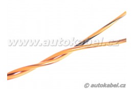 Kroucený autovodič FLRY 2x0,35 mm² oranžový/hnědý+oranžový/černý