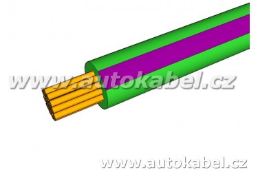 Autovodič FLRY-B 1,0 mm² , zelený/fialový