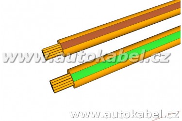 Kroucený autovodič FLRY 2x0,35 mm² oranžový/hnědý+oranžový/zeleny