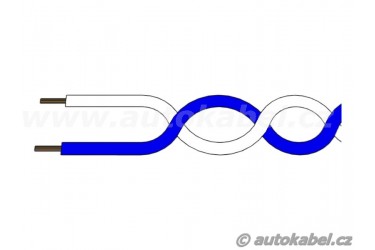 Kroucený autovodič FLRYSL 2x0,75 mm² modrý/bílý