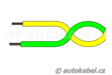 Kroucený autovodič FLRYSL 2x0,50 mm² zelený/žlutý