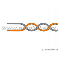 Kroucený autovodič FLRY 2x0,35 mm² oranžový + šedý 