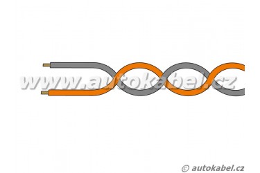 Kroucený autovodič FLRY 2x0,35 mm² oranžový + šedý 