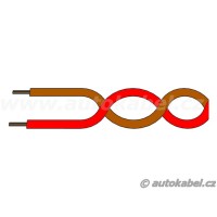 Kroucený autovodič FLRYSL 2x0,50 mm² rudý/hnědý