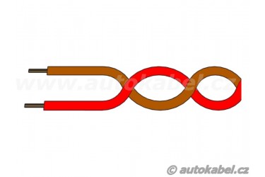 Kroucený autovodič FLRYSL 2x0,50 mm² rudý/hnědý