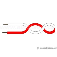 Kroucený autovodič FLRYSL 2x0,50 mm² rudý/bílý.