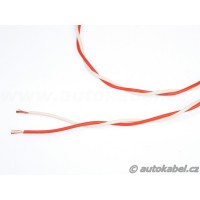 Kroucený autovodič FLRYSL 2x0,50 mm² rudý/bílý cívka 500 m.