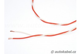Kroucený autovodič FLRYSL 2x0,50 mm² rudý/bílý cívka 500 m.