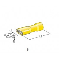 Objímka celo izolovaná 6,3 žlutá, do 4 mm².