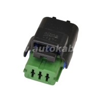 Těleso konektoru Delphi Sicma, 3pin, zelené