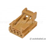 Konektor MQS mini 4 pin pro dutinky, VAG 8K0973754A, hnědý. Konektor MQS mini 4 pin pro dutinky, VAG 8K0973754A, hnědý.