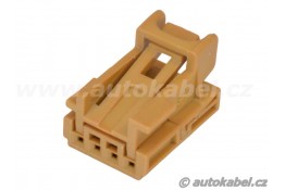 Konektor MQS mini 4 pin pro dutinky, VAG 8K0973754A, hnědý. Konektor MQS mini 4 pin pro dutinky, VAG 8K0973754A, hnědý.