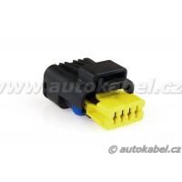 Těleso konektoru Delphi Sicma, 4pin, dutinky, žluté