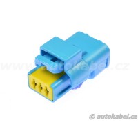 Těleso konektoru Delphi Sicma, 3pin, modré